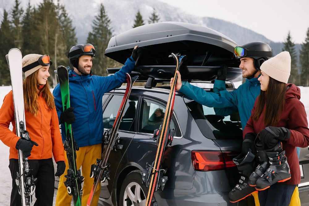 Iznajmljivanje krovnih kofera i sport – idealno rešenje za skije, snowboard, bicikl