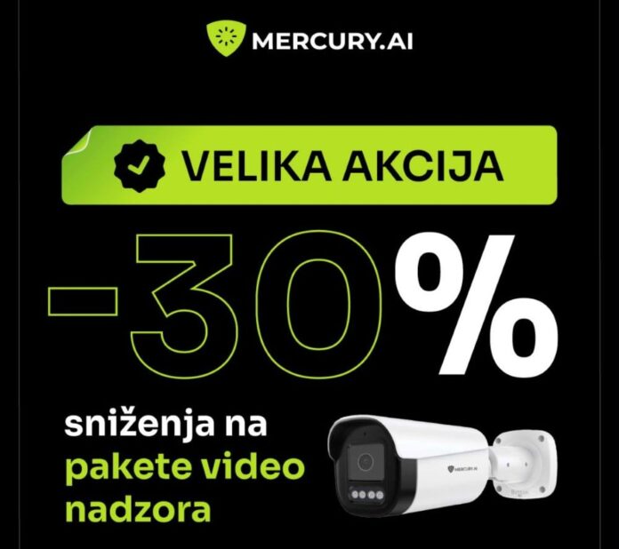 Velika akcija Mercury.AI paketa video nadzora – savremena zaštita prostora