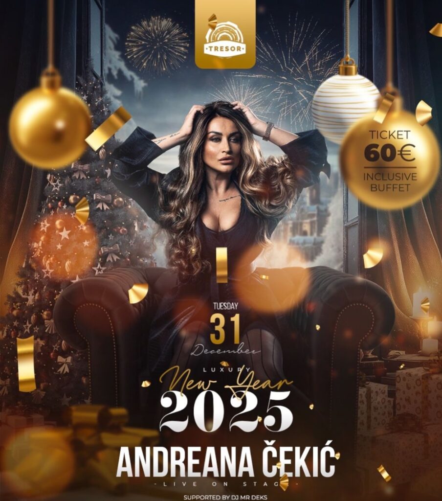 Andreana Čekić doček Nove godine 2025
