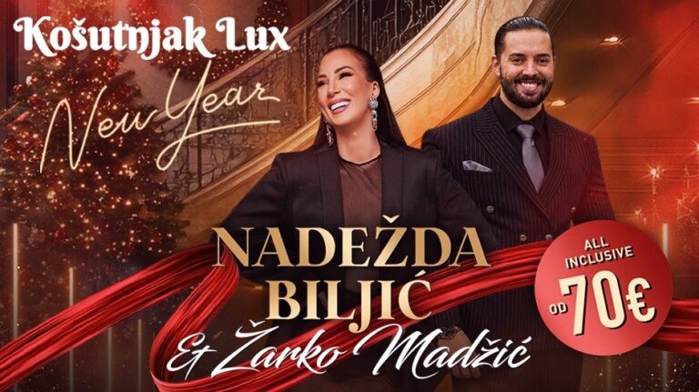 Košutnjak Lux Nova godina 2027 – Doček uz Nadeždu Biljić, Žarka Madžića i bogatu večeru